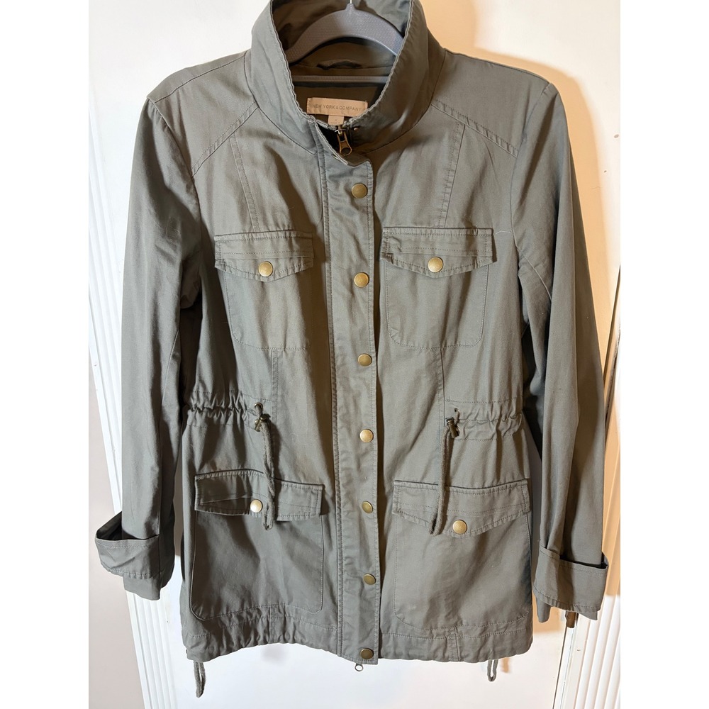New York & Company Womens Olive Green Utility Field Jacket Size L